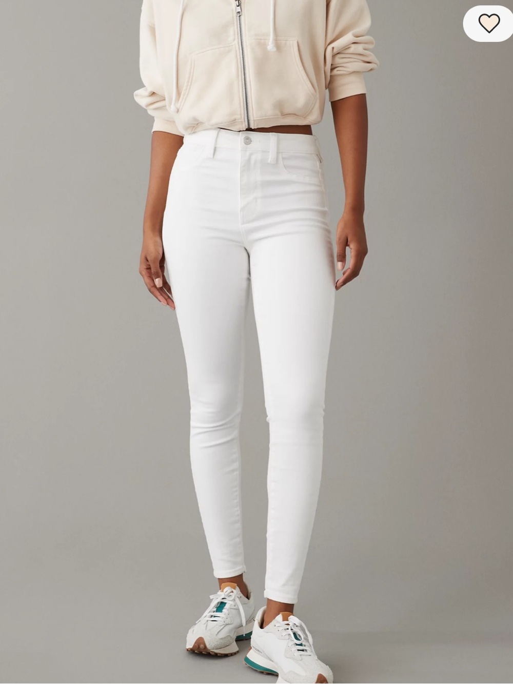Like New AE Next Level Super High-Waisted Jegging - White Skinny Jeans